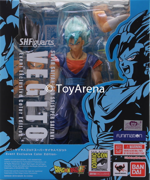 S.H. Figuarts Dragon Ball Super Super Saiyan God Super Saiyan Vegito Blue Action Figure SDCC 2018 Ver. Exclusive