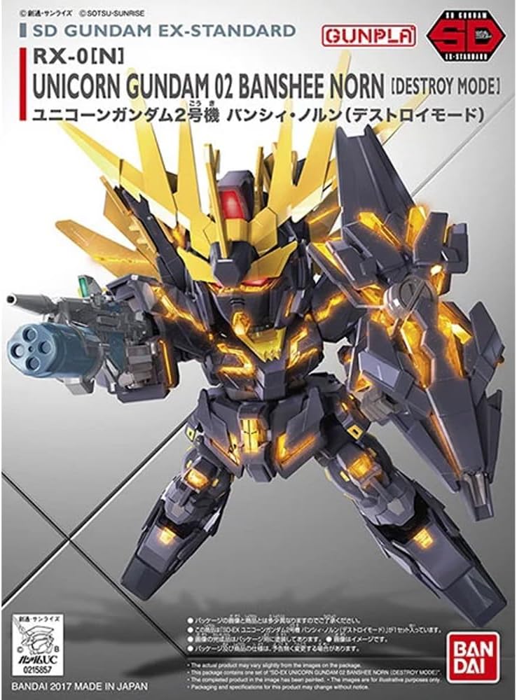 Gundam SD EX-Standard #015 Unicorn Gundam 02 Banshee Norn (Destroy Mode) Model Kit