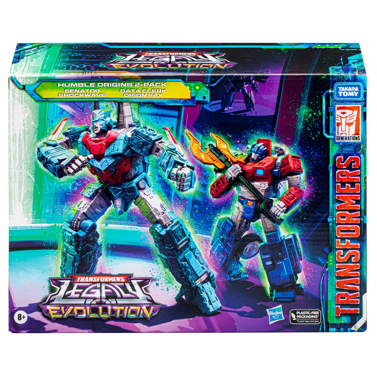 Transformers Legacy Evolution Humble Origins Senator Shockwave & Data Clerk Orion Pax 2-Pack Exclusive Action Figure