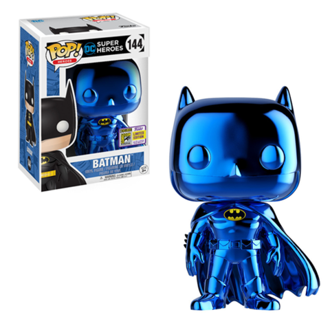 Funko Pop Blue Chrome Batman Toy Tokyo San Diego 2017 Exclusive with Hard Case