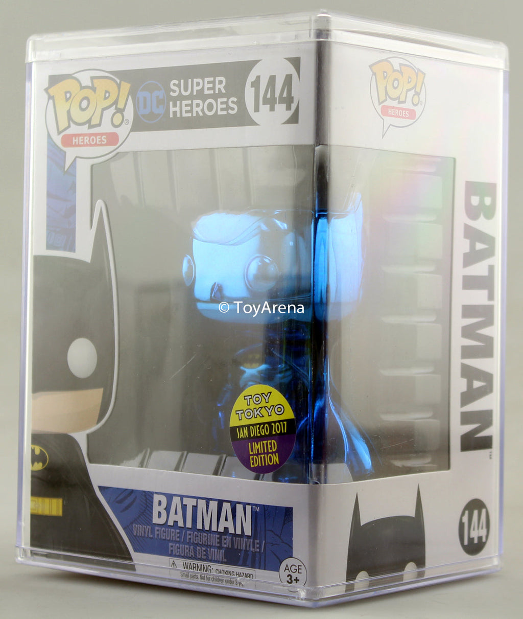 Funko Pop Blue Chrome Batman Toy Tokyo San Diego 2017 Exclusive with Hard Case