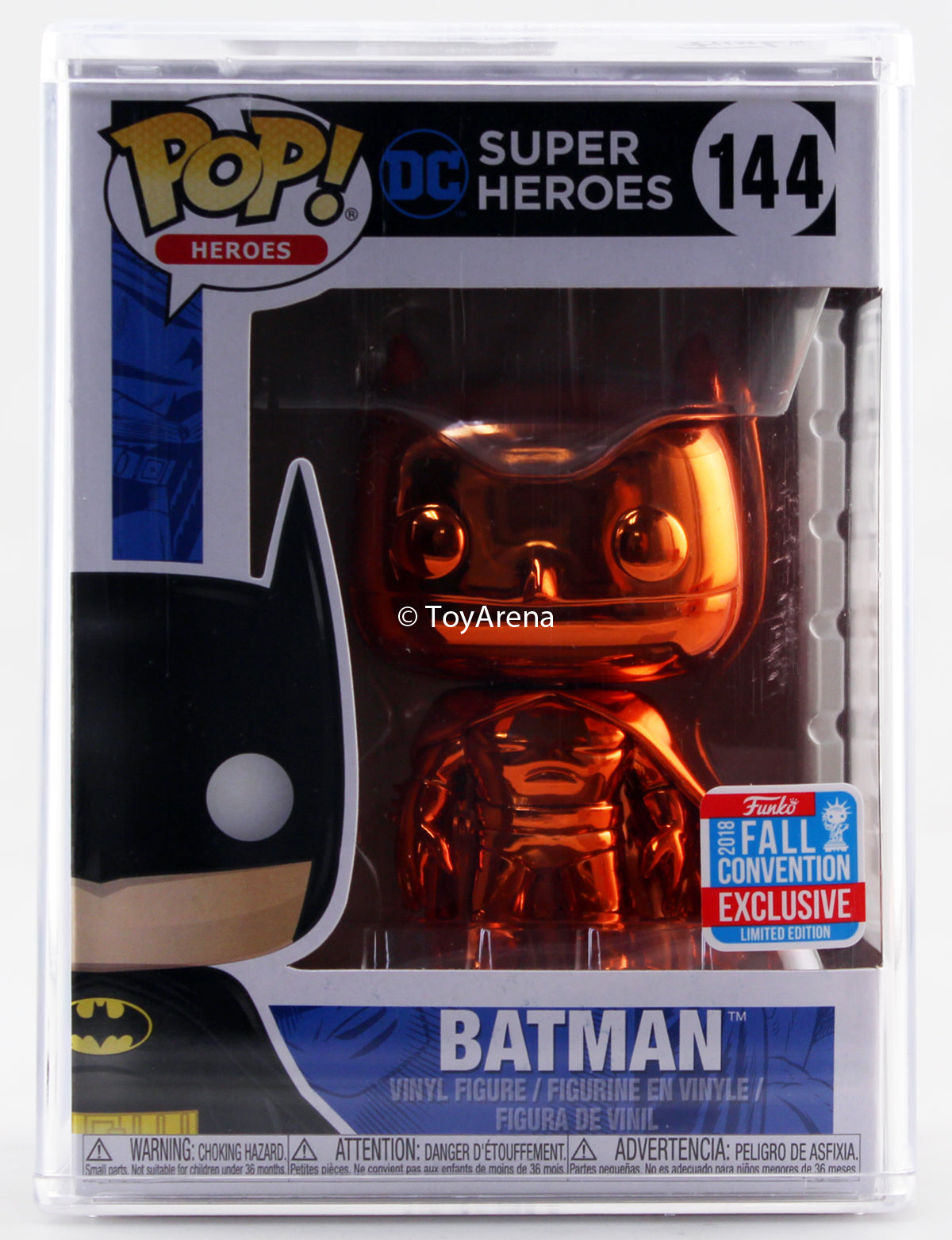 Funko Pop Orange Chrome Batman NYCC 2018 Exclusive with Hard Case