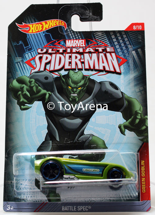 Hot Wheels Marvel Ultimate Spider-Man 2015 Battle Spec 1/64 Rare Die-Cast